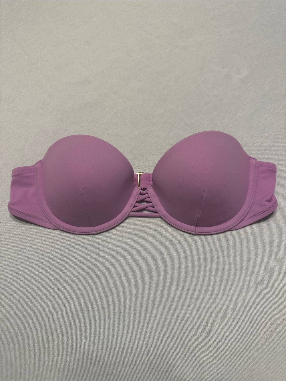 Victoria's Secret Lilac Strapless Push-Up Bikini Top with Lace-Up Front 💕🔥💕